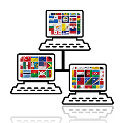 Image showing flags of the world with icon set