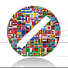 Image showing flags of the world with icon set