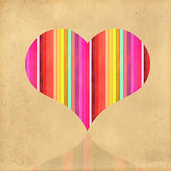 Image showing  heart isolated on rainbow background.