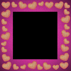 Image showing Valentines day background frame with heart shaped ornament 