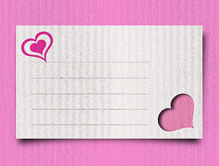 Image showing greeting, wedding or birthday card with heart 