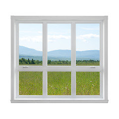 Image showing Summer landscape seen through the window