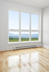 Image showing Empty room and summer landscape seen through the window