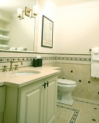 Image showing custom bathroom with tile work