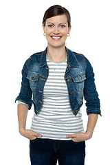 Image showing Gorgeous middle aged woman in trendy clothes