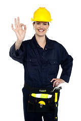 Image showing Woman construction worker at her best