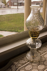 Image showing Antique Lamp by the Window