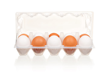 Image showing Eggs in box