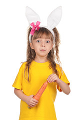 Image showing Little girl with bunny ears
