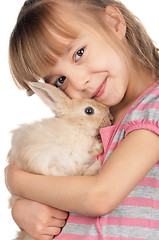 Image showing Little girl with rabbit