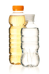 Image showing Bottled green tea and water