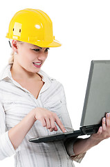 Image showing Girl with hard hat