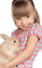 Image showing Little girl with rabbit