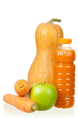 Image showing Carrot, pumpkin and apple juice