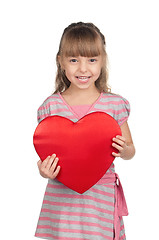 Image showing Little girl with red heart