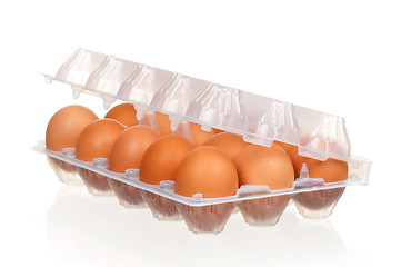 Image showing Eggs in box