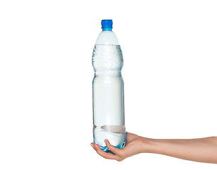 Image showing Hand with bottle of water