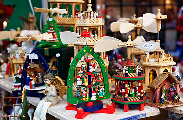 Image showing Detail of a Christmas Market Stand