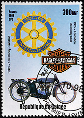 Image showing Old Motorcycle Stamp