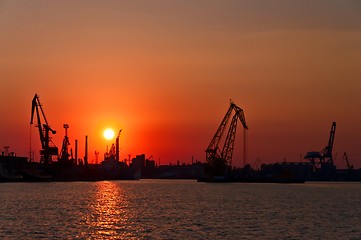 Image showing Evening Port