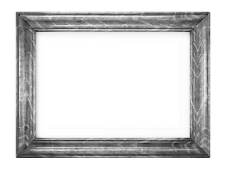 Image showing Vintage Wooden Image Frame Isolated on White.