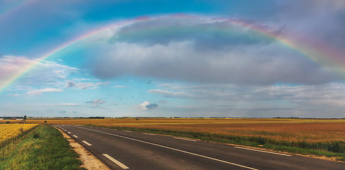 Image showing Rainbow Over the Road