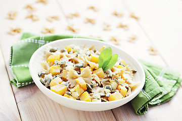 Image showing pasta with roasted pumpkin 