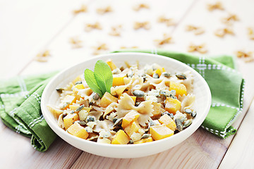 Image showing pasta with roasted pumpkin 