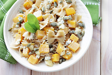 Image showing pasta with roasted pumpkin 