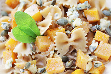 Image showing pasta with roasted pumpkin 