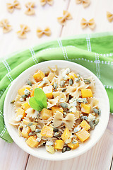 Image showing pasta with roasted pumpkin 