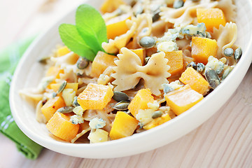 Image showing pasta with roasted pumpkin 