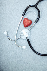 Image showing Stethoscope and heart