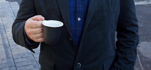 Image showing street coffee in a plastic cup