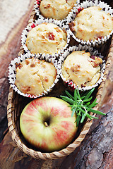 Image showing muffins with becon and apple