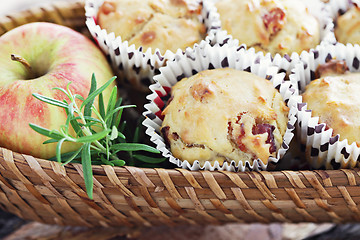 Image showing muffins with becon and apple