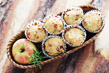 Image showing muffins with becon and apple