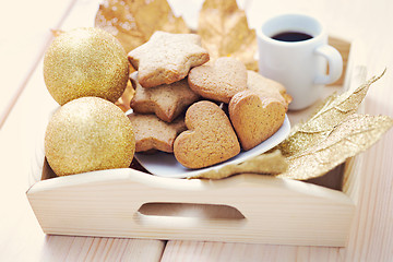 Image showing gingerbreads with coffee