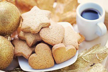 Image showing gingerbreads with coffee