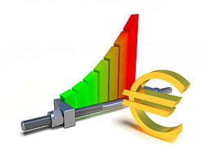 Image showing Business chart and euro sign