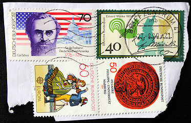 Image showing Four German Stamps