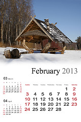 Image showing 2013 Calendar. February
