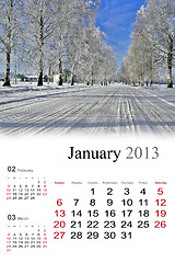 Image showing 2013 Calendar. January.