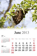 Image showing 2013 Calendar. June