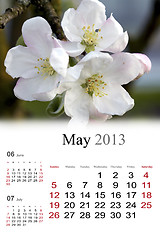 Image showing 2013 Calendar. May