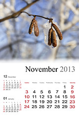 Image showing 2013 Calendar. November