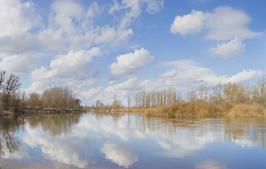 Image showing Spring river and meadow