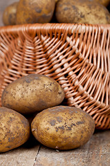 Image showing basket with fresh potatoes 