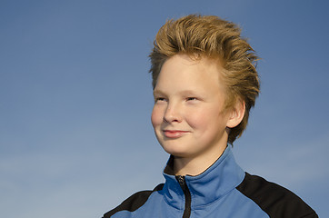 Image showing Teenager against blue sky background