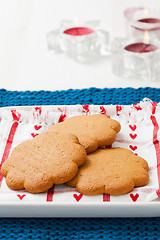 Image showing Gingerbread biscuits on plate